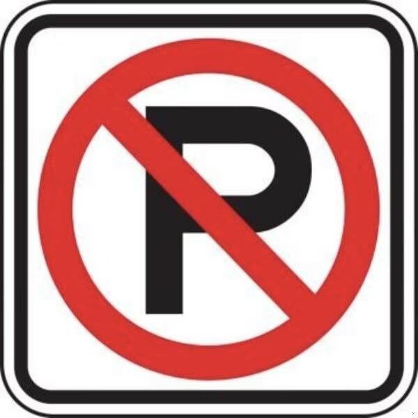 Accuform NO PARKING SIGNS 12 in x 12 in ENGINEER FRP159RA - main
